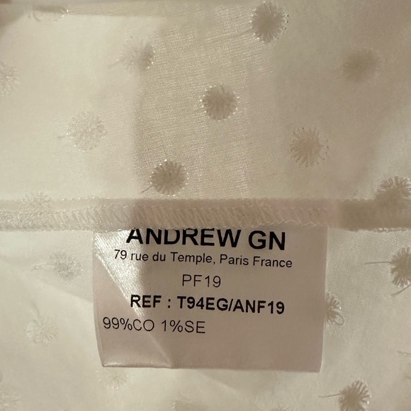 Andrew GN French Designer Swiss Dot Zip Front French Size 38 - Picture 10 of 10